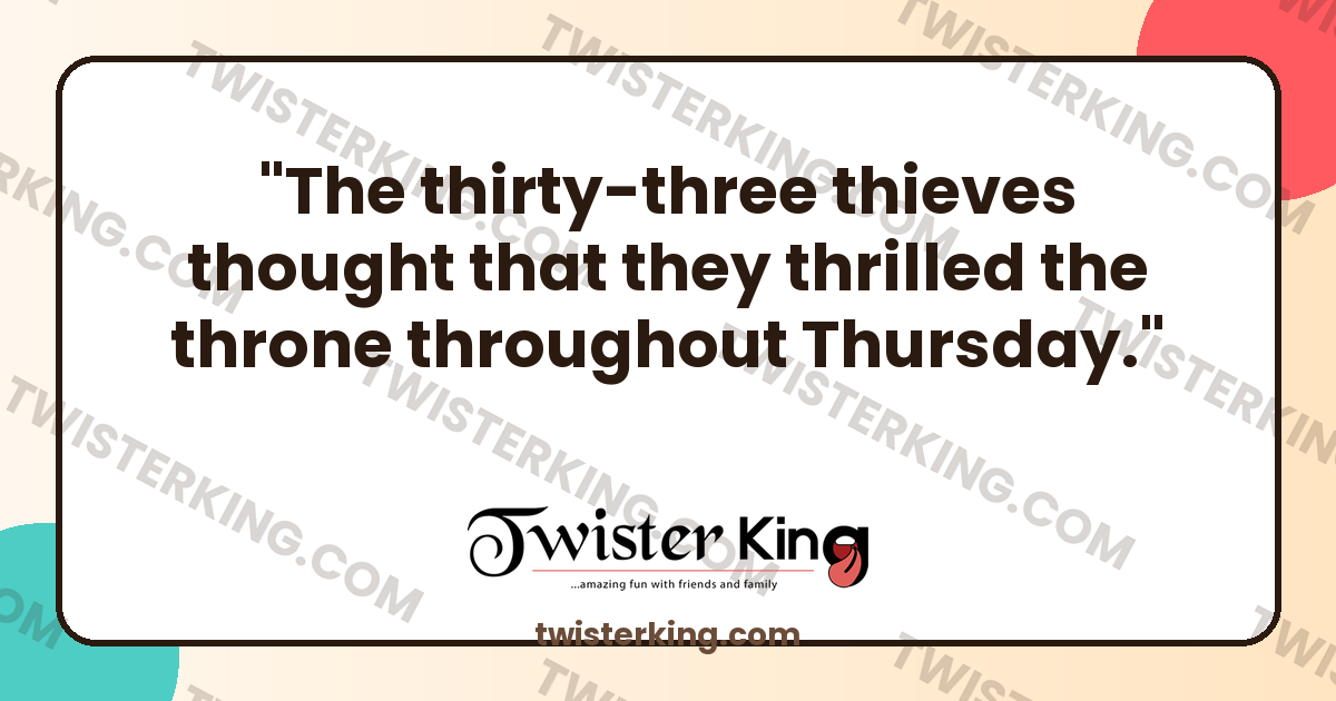 The thirty-three thieves thought that they thrilled the throne through ...